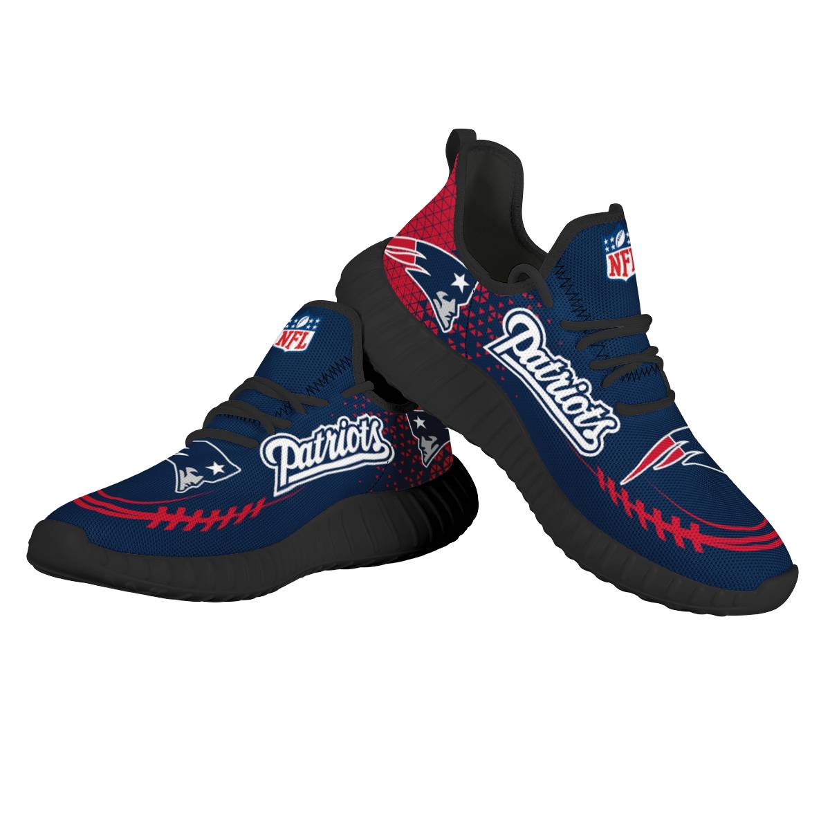 Men's NFL New England Patriots Mesh Knit Sneakers/Shoes 001